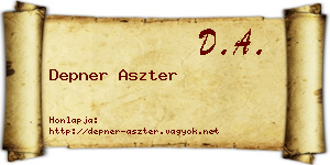 Depner Aszter névjegykártya
